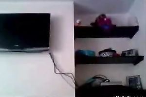 Scorching hawt Latina legal age teenager shows upskirt and cleavage on livecam