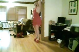 Extremely lascivious wench with large milk sacks disrobes in a hawt way in front of me