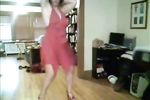 Extremely lascivious wench with large milk sacks disrobes in a hawt way in front of me