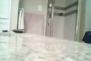 older Jenny caught on shower spy webcam