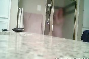 older Jenny caught on shower spy webcam