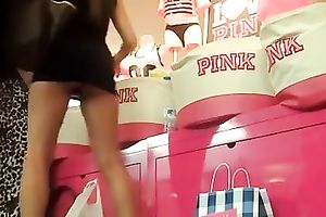 Sexy bombshell in minidress acquires caught on a voyeur's webcam