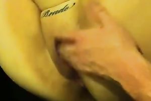 Fingering and rubbing bald large snatch of my bulky white women