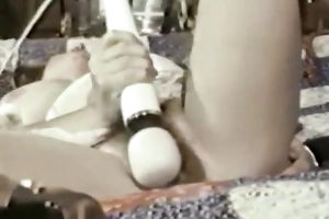 Busty and lewd blondie playing with her snatch