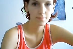 Slim webcam legal age teenager shows her merry milk sacks and constricted holes