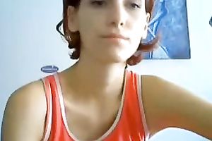 Slim webcam legal age teenager shows her merry milk sacks and constricted holes