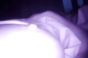 Squeezing my girlfriend's merry teats in front of a camera