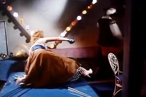 Ginger vamp acquires ramrod in her face hole and in her cum-hole from the back