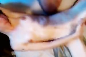 Mate films her hawt white wife rubbing and fist her hawt and shaggy pussy on ottoman