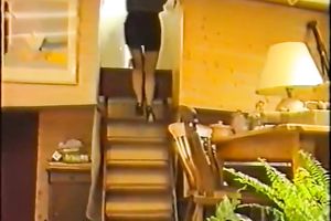 Retro sex movie with 2 lesbo couples caressing every other