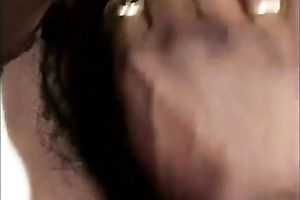 Black hussy acquires her fur pie licked and shows her cock-sucking skills