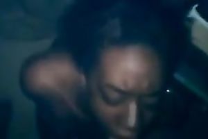 My cum thirsty swarthy girlfriend blows massive cock deepthroat