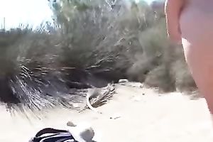 Naked older slutty wife on the beach wanted to touch our schlongs