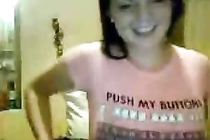 Irish hussy shows her natural bra buddies and sexy booty on web camera