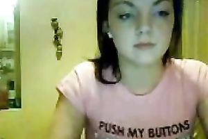 Irish hussy shows her natural bra buddies and sexy booty on web camera