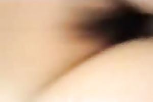 Black haired hoochie can't live without it when a man hits her from the back