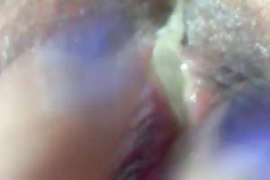 Vagina of my hotwife opened up and filmed closeup at home