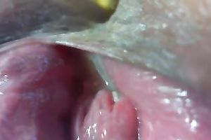 Vagina of my hotwife opened up and filmed closeup at home