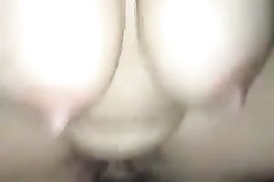 When my black cock sluts rides me backwards that babe makes these massive titties jiggle