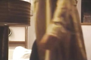 Blonde retro bitch copulates in the car in missionary style