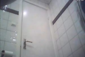 Beautiful non-professional golden-haired legal age teenager sweetheart in the toilet on hidden livecam
