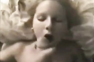 Blonde coed sucks my boner and receives facialed in POV video