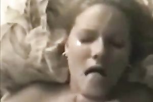 Blonde coed sucks my boner and receives facialed in POV video
