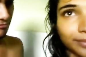 My Indian GF shows her large bra buddies and gives me a terrific oral-job