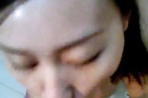 Asian trollop sucked my swollen ramrod for delightsome cum