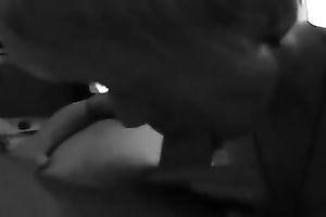 Short haired golden-haired skank enjoys engulfing my prick in front of a camera