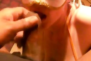 After oral-job I just glaze her white big boobies with cum