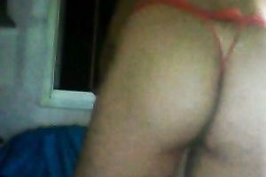 Dirty red pants of a breasty sexy dilettante black cock sluts on web camera