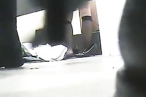 Hidden livecam vid with cute gals flashing booties in the changing room