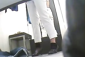 Hidden livecam vid with cute gals flashing booties in the changing room