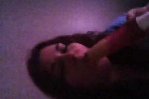 Playful corpulent web camera amateur wife sucks her sex toy and flashes her zeppelins