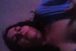 Playful corpulent web camera amateur wife sucks her sex toy and flashes her zeppelins