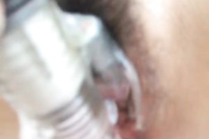 Fancy sex tool with buttons for unshaved Asian legal age teenager cookie