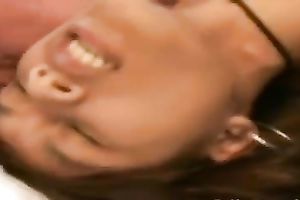 Skinny slut with pierced navel likes missionary position