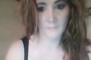 Bosomy redhead fingers her cookie in hardcore cam solo