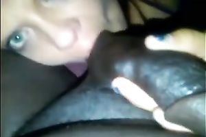 Dark-haired skank sucks my dark weiner in a stunning POV movie