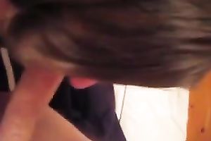 Blowing thick meaty dick and eating clumpy cum gravy