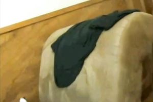 Blonde shares BF's pecker with a lascivious legal age teenager in the kitchen