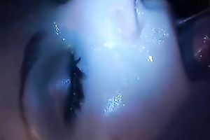My secretary allows me to cover her face with ball cream in POV video