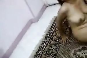Arab chubby sweetheart playing around with herself on camera