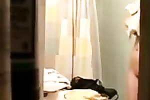 Amateur older hotwife with large love melons caught on hidden livecam