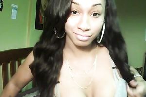 Chocolate goddess is showing off her divine curves