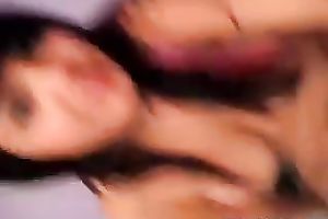 Selfshot solo video with a breasty brunette hair legal age teenager masturbating