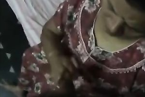 My bootylicious Indian dark brown strokes my BBC with her hands