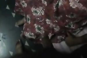 My bootylicious Indian dark brown strokes my BBC with her hands