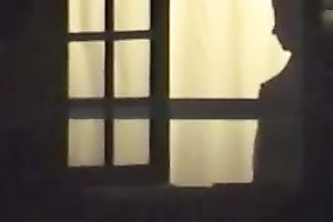Spying on my priceless looking neighbour with merry wobblers showering